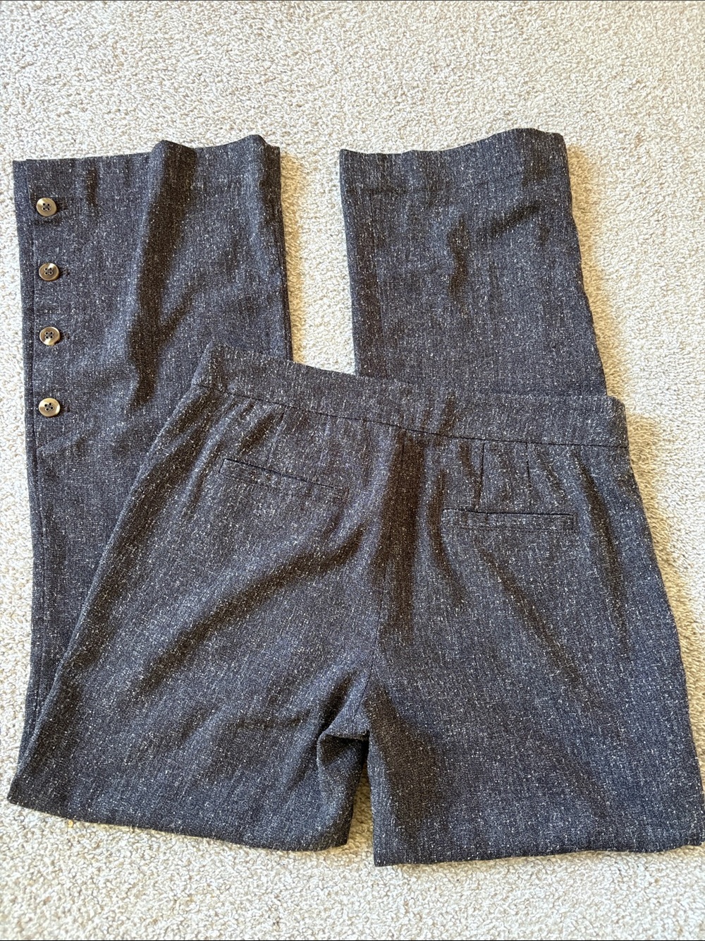 Anthropologie Elevenses Brighton Wide Leg Button Trousers